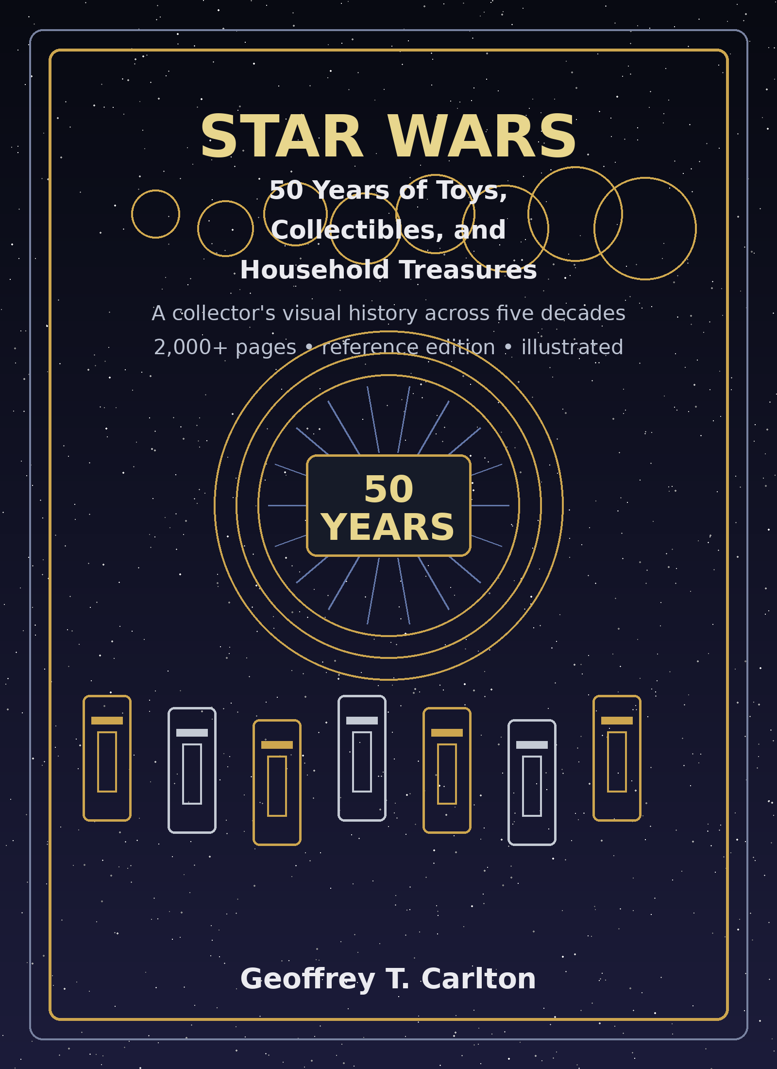 Concept cover art for STAR WARS: 50 Years of Toys, Collectibles, and Household Treasures